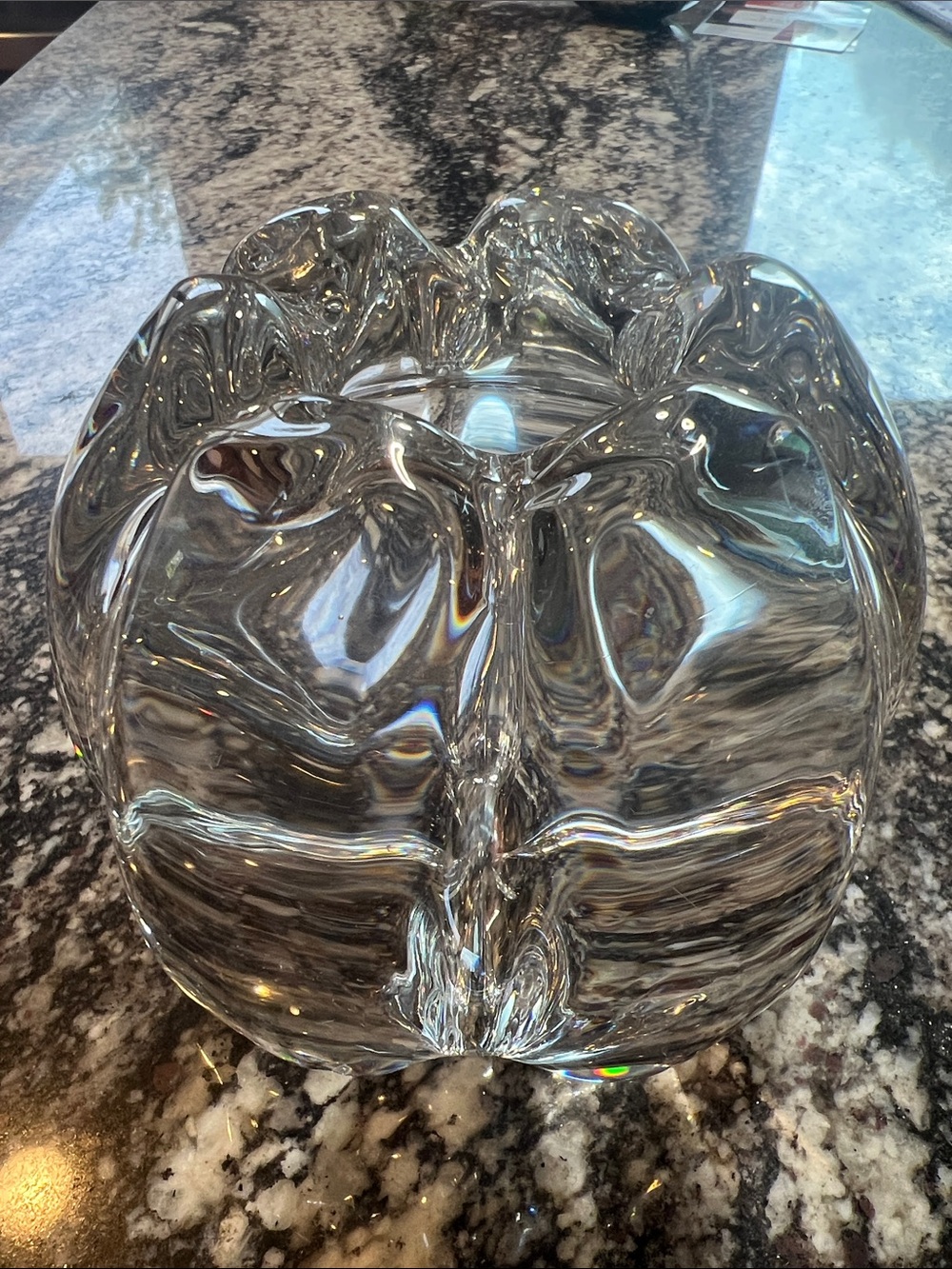 Orrefors Crystal Swirl Rose Vase